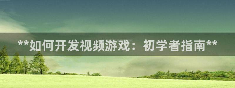 沐鸣3平台登录：**如何开发视频游戏：初